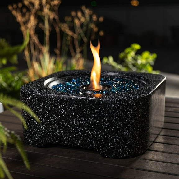 DUOSONG Tabletop Fire Pit Black Concrete Garden & Outdoor Outdoor Heating