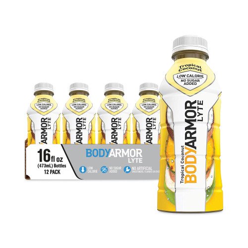 BodyArmor LYTE Sports Drink, Tropical Coconut, 16 oz Bottle, 12/Pack (1001051)