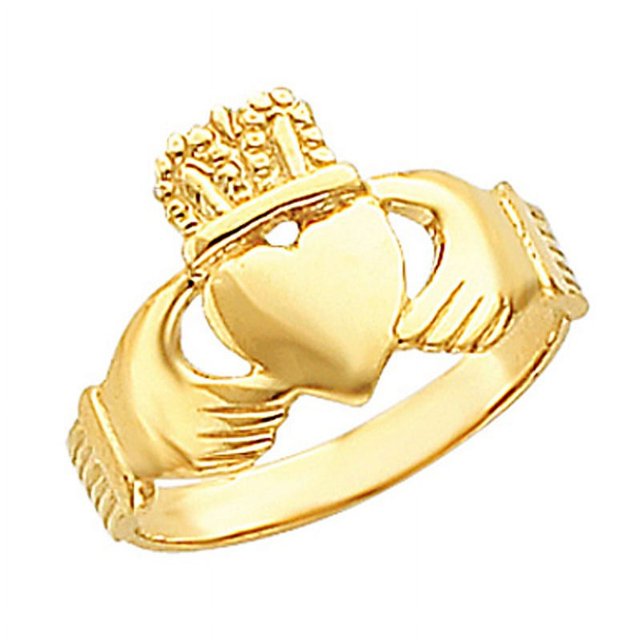14K Yellow Gold Ladies Claddagh Celtic Ring