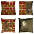 thumbnail image 1 of EREHome Texture Cartoon Brick Wall Pillow Case Home Decor Cushion Cover 20x20 Inch, 1 of 2