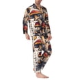 thumbnail image 2 of Picia Cute Forest Mushrooms Pattern Men’s Long-Sleeve Sleepwear Set - Soft 2-Piece Loungewear with Pockets, Comfy PJs for Relaxing Nights-Medium, 2 of 7