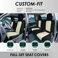 thumbnail image 3 of For 2022-2024 Nissan Frontier FH Group Custom Fit Neoprene Car Seat Covers Wateropoof - Beige Full Set, 3 of 10