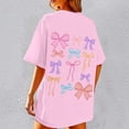 thumbnail image 2 of DHFJKG Short Sleeve Shirts For Women Oversized Bow Print Graphic Tee Crewneck Vintage Tshirts Casual Baggy Streetwear Trendy Tops, 2 of 8