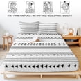 thumbnail image 5 of Twin Sze Fitted Sheet Set - Boho Black White Modern Stripes 2 Piece Bedding Sets 16" Deep Pocket Fitted Sheet with 1 Pillowcase, Farmhouse Abstract Art Brushed Microfiber Hotel Luxury Bed Sheets, 5 of 9