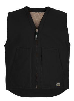Berne Washed V-Neck Vest Size 4XL Regular (Black)