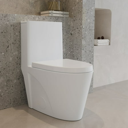 Abruzzo Gloss White 0.8/1.28 GPF Dual Flush Toilet One Piece