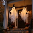 thumbnail image 5 of 2 Packs Halloween Hanging Light-Up Ghost Decorations with Witch Hat Bow, Cute Spooky Couple Ghost Ornaments with Cauldron for Outdoor Indoor Porch Yard Garden Home Halloween Party Decoration, 5 of 7