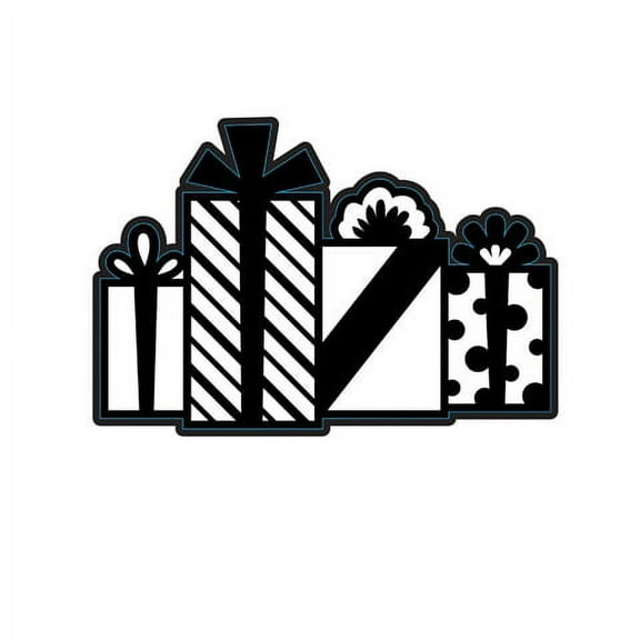 Die Cut Emboss Stencil Presents With Bows By Darice