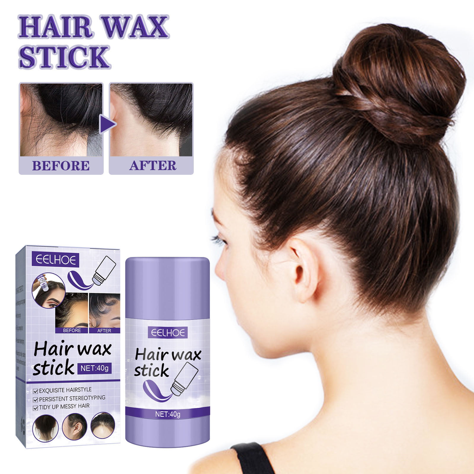 Wax stick for styling and frizzy hair, 75 grams - كوينز كير