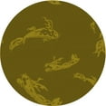 thumbnail image 1 of Ahgly Company Indoor Round Patterned Dark Golden Rod Brown Area Rugs, 8' Round, 1 of 6