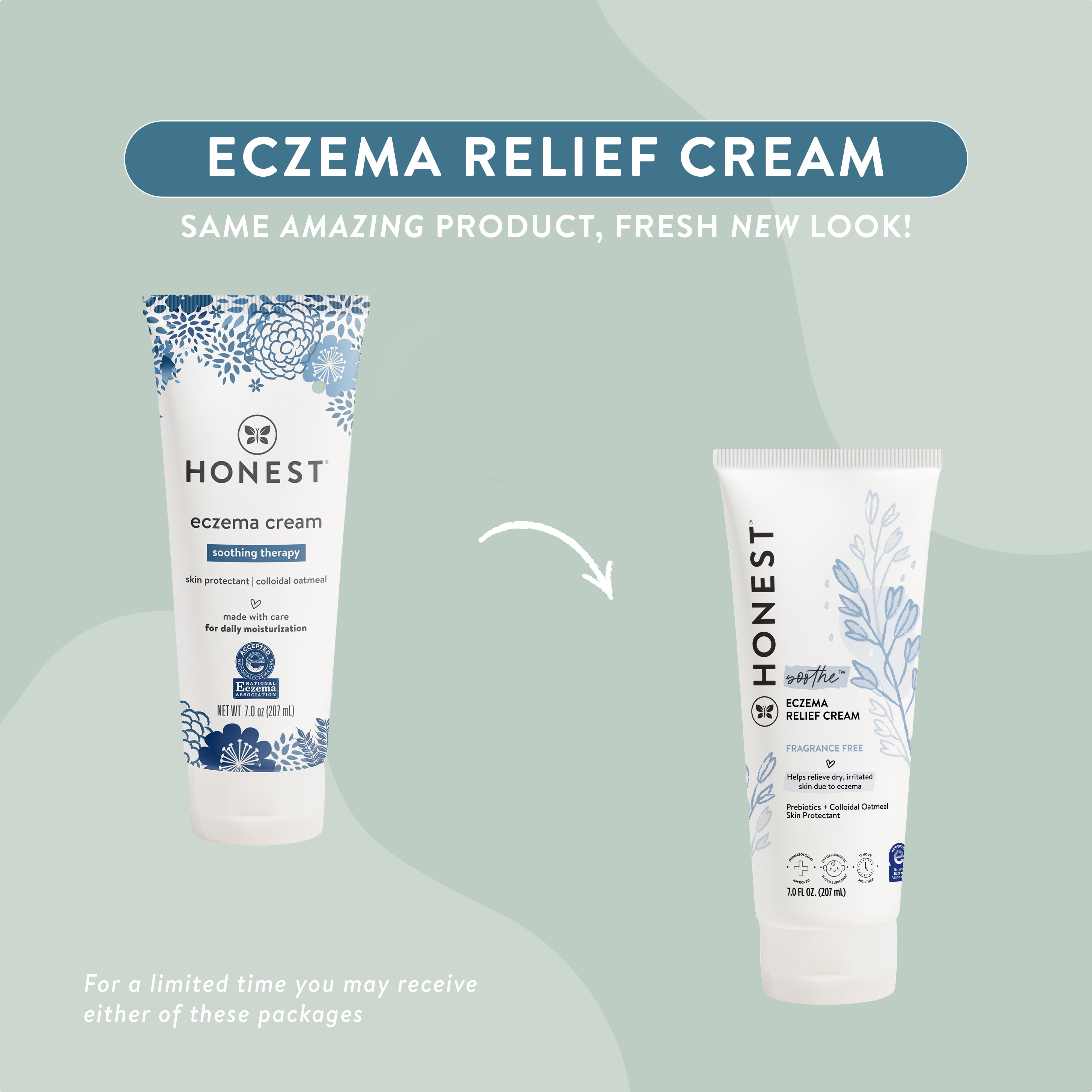 (2 pack) The Honest Company Eczema Relief Cream 7 oz