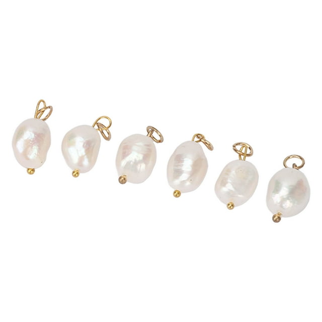 6pcs Baroque Pearl Pendant, Exquisite Freshwater Cultured Pearls For Jewelry Making, DIY Bead Pearl For Necklace Dangle Keychain Bracelet