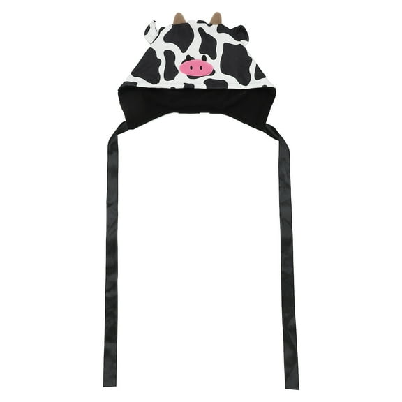 Novelty Beanie 3D Cow with Satin Chin Ties