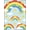 Multicolor Rainbow, Pattern 1, variant on ODIKA Cloud Cartoon Sky With Tie Dye Sun Border And Scattered Stars Rainbow Flowing Stain Resistant Flatwoven for Entryway, Kitchen, Mudroom