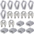 thumbnail image 1 of 18Pcs M6 Wire Rope Accessory Set, 304 Stainless Steel Wire Rope Cable Clip Clamp Stainless Steel Thimble Aluminum Crimping Loop Sleeve for 1/4 Inch Wire Rope Cable, 1 of 7