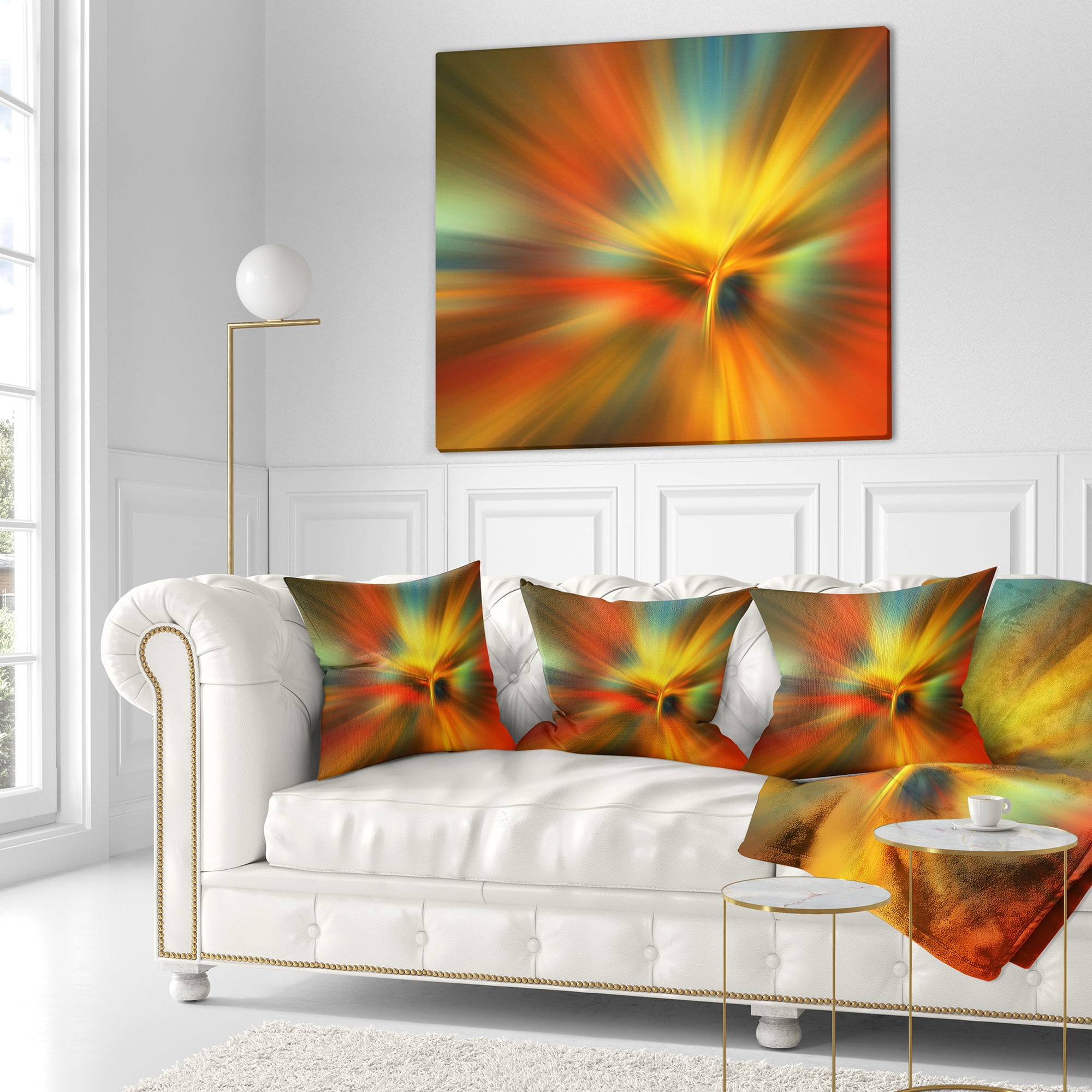 Designart Yellow Focus Color - Abstract Throw Pillow - 18x18