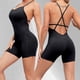thumbnail image 2 of Gibobby Mono Bombachos Vestido de yoga para mujer, sexy, ajustado, sin vergüenza, sin espalda, color sólido, pantalones deportivos de fitness(Negro， S), 2 of 5