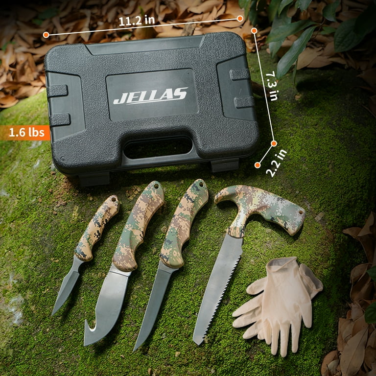 JELLAS Hunting Field Dressing Kit, 6 Pieces Game Processing Knife