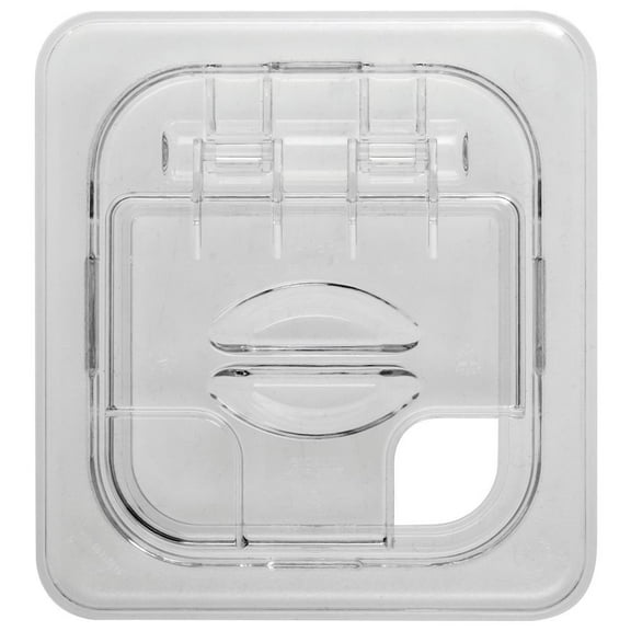 Cambro 60CWLN135 Camwear 1/6 Size Clear Flip Lid with Spoon Notch