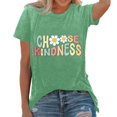 thumbnail image 3 of Trendfront Womens Choose Kindness T Shirts Crewneck Graphic Casual Short Sleeve Loose Fit Tops Trendy Fashion Tee Pullover Daily Outfits, 3 of 5
