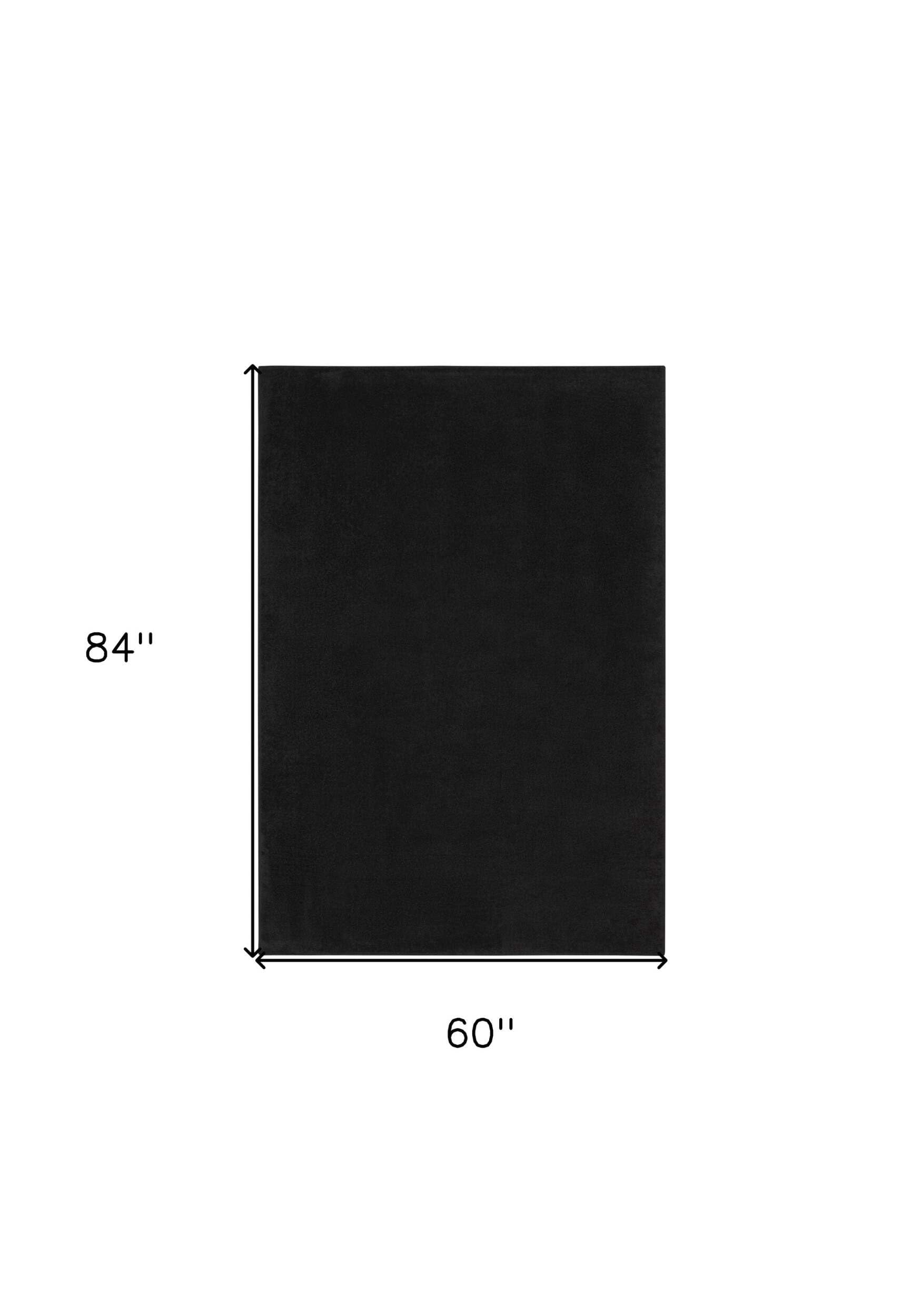 HomeRoots 479441 5 x 7 ft. Black Non Skid Indoor & Outdoor Rectangle Area Rug