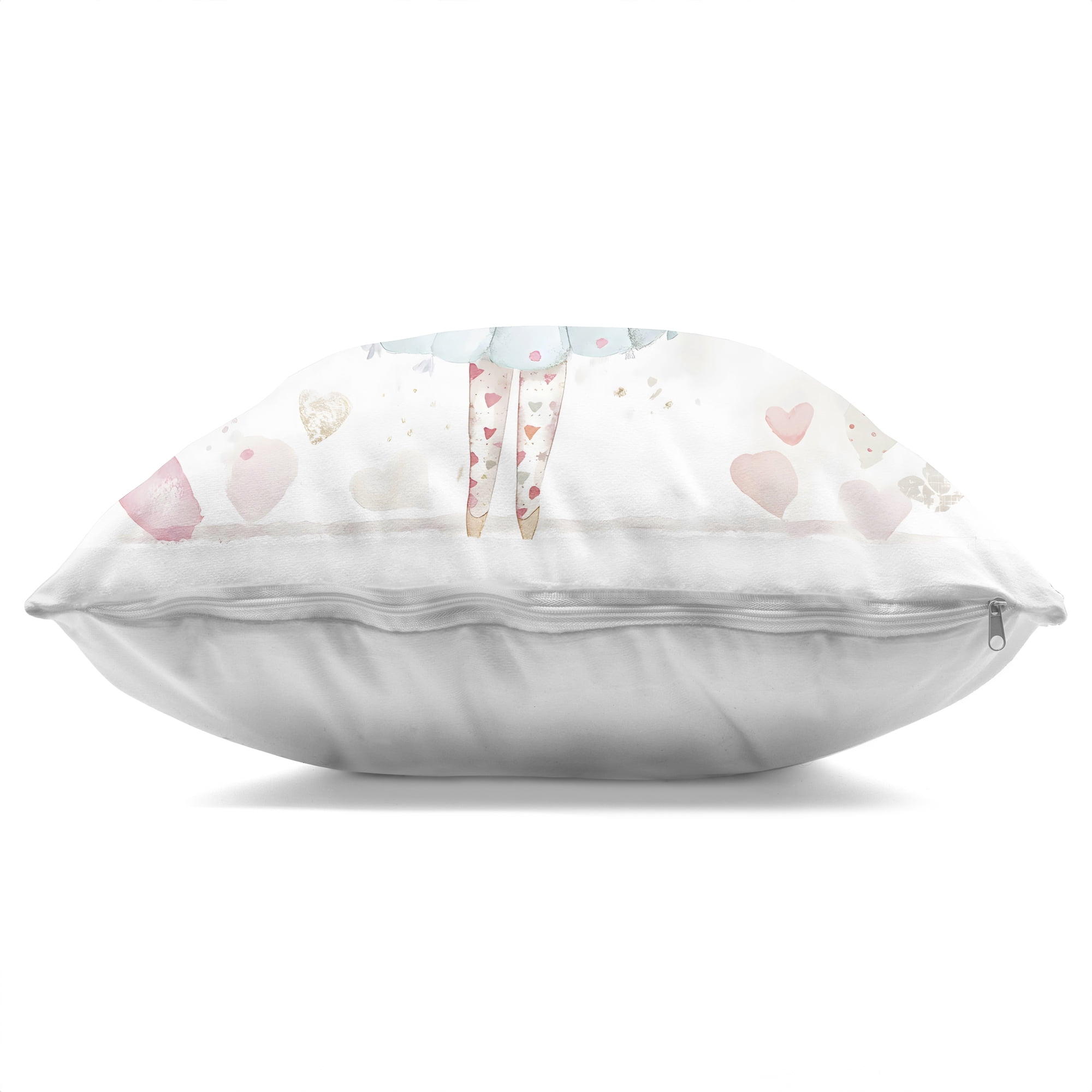 Stupell Industries Cute Ballerina with Hearts Decorative Printed Throw Pillow, design by Creative Studio, 18 x 7 x 18
