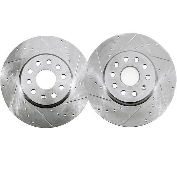 Rear Brake Rotor Set - Compatible with 2010 - 2012 Volkswagen Golf 2011