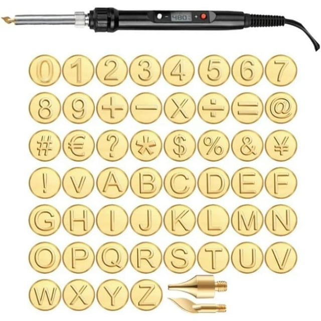 Set para Pirograbado en Madera y Cuero - 26 Puntas de Cobre con Letras del Alfabeto para Soldador | Cabezas de Grabado para Madera, Cuero, Corcho | Kit de Herramientas DIY para Personalización