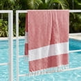 thumbnail image 6 of Unique Bargains 2 Pack Turkish Sand Free & Quick Dry Beach Towel Crimson/Green 71" x 40", 6 of 7
