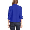 thumbnail image 3 of Women's Casual Office Open Draped Front Blazer Jacket with 3/4 Sleeves S-3XL, 3 of 4