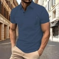 thumbnail image 2 of Afdoent Golf Polo Shirts For Men Solid Color Versatile Male Leisure Loose Collar Button Open Collar Ribbed Sports Short Sleeve Shirt Classic, 2 of 6