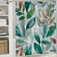 thumbnail image 6 of Orinice Ambesonne teal shower curtain, urban jungle themed leaf phantom, dreamy exotic on solid back, fabric bathroom décor set with hooks, violet-blue petrol blue 69x72, 6 of 7