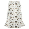 thumbnail image 5 of Autumn Pattern with Hedgehogand Acorn Long Sleeve Dresses For Women Vintage Elegant Party Dress Oversized V-neck Dress S-8XL, 5 of 7