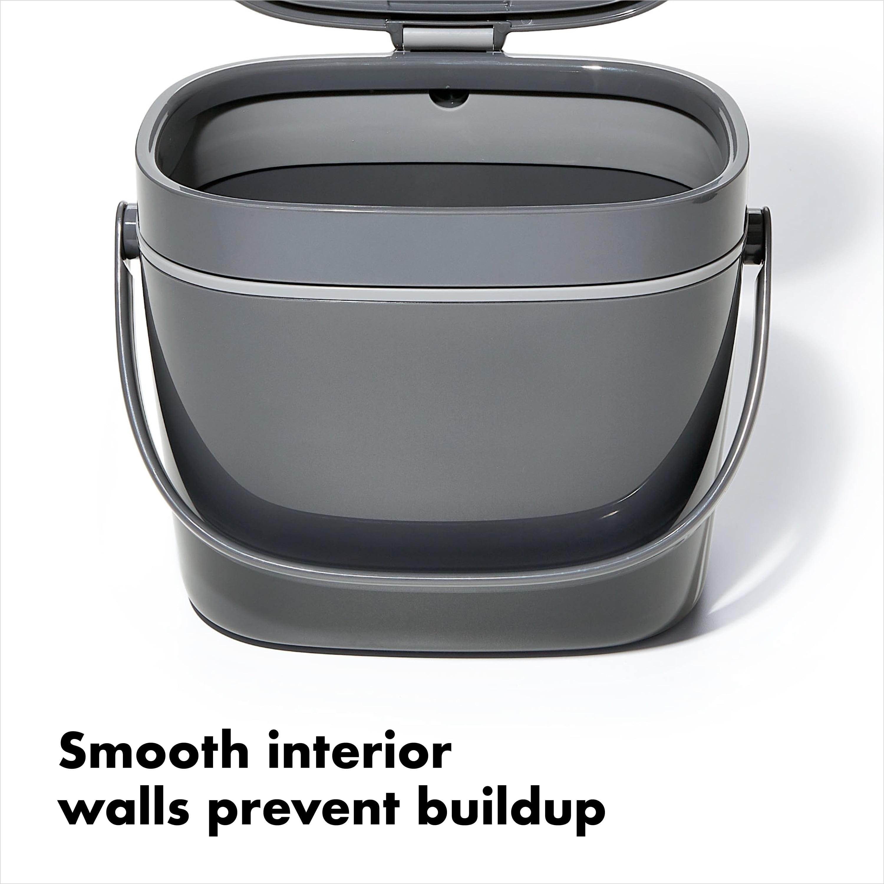 OXO 1.75-Gallon Kitchen Compost Bin with Lid, Charcoal