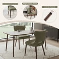 thumbnail image 6 of EOP Modern Fabric Upholstered Dining Chairs Set of 6, Wingback Dining Side Chairs with Solid Wood Legs, Farmhouse Dining Room Chairs for Dining Kitchen Living Room, Green, 6 of 10