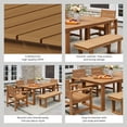 thumbnail image 3 of Better Homes & Gardens Ezra 6-Piece Outdoor HDPE Dining Set with Bench, Teak, 3 of 9