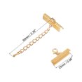 thumbnail image 2 of Unique Bargains 20Sets Ribbon Crimp Clamp Ends with Lobster Claw Clasps & Chain 25mm Light Golden, 2 of 7