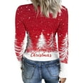 thumbnail image 4 of Christmas Graphic T-Shirt for Women Long Sleeve - Soft Slim Fit Crewneck Top, Cute Holiday Print Casual Tee, 4 of 7