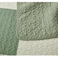 thumbnail image 4 of Chezmoi Collection 3-Piece Chic Green Floral Stripe Patchwork Cotton Quilt Reversible Lightweight Bedspread Set, King Size, 4 of 7