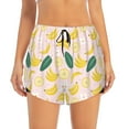 thumbnail image 2 of Picia Banana With Leaves Pattern Women's 2 in 1 Athletic Running Shorts High Waisted Workout Casual Gym Sweat Shorts with Comfy Liner Zipper Pockets-Large, 2 of 9