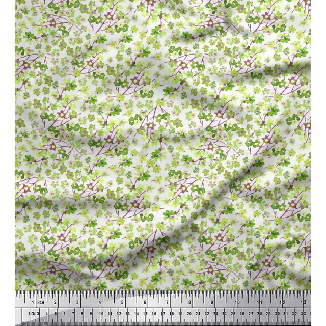 Soimoi Poly Georgette Fabric Floral Shirting Printed Fabric 1 Yard 52 Inch Wide
