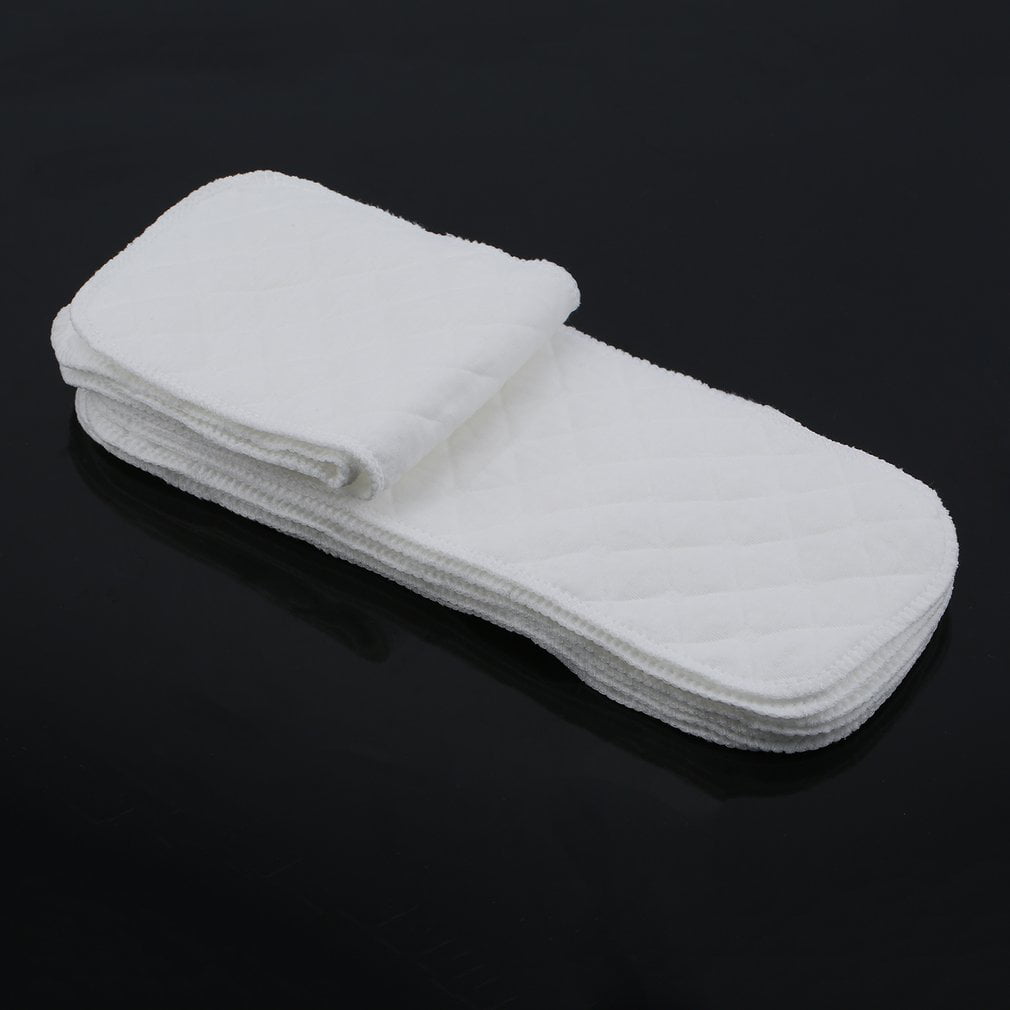 graceUget Cotton 10pcs/set Soft Breathable Reusable Pure Cotton Baby Cloth Diaper Nappy Liners Insert 3 Layers 