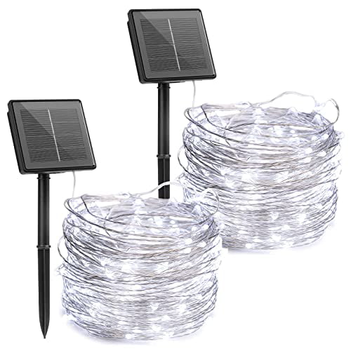 Solar Power LED String Lights 100 Copper Wire 33 ft Waterproof Outdoor Fairy US 