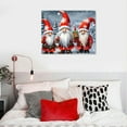 thumbnail image 4 of GOSMITH  Winter Gnome Fantasy Canvas Wall Art Christmas Snow Scene Decor with Three Gnomes, Two Squirrels, and Three Birds for Living Room, 4 of 4