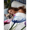 thumbnail image 3 of Colorful Tulip Twim Size Flat Sheet, Wrinkleproof & Fadeproof Cooling Flat Bed Sheet Only, Farmhouse Luxury Flowers Botanical Breathable Soft Bedding Top Sheets 66 x 96 Inches, 3 of 8