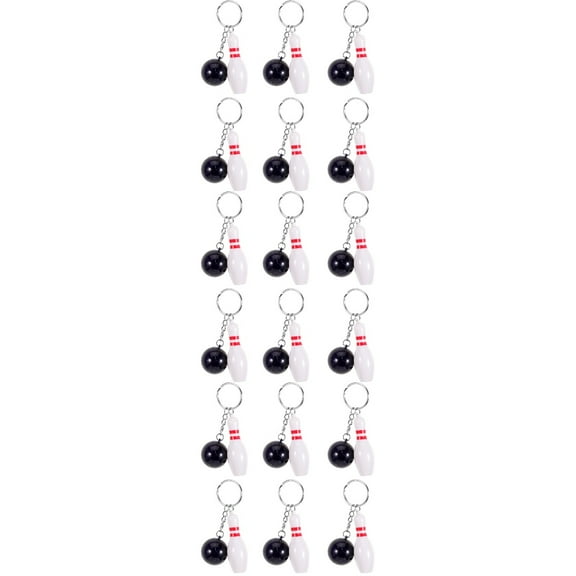 18 pcs   Mini Bowling Keychains Exquisite Hanging Key Rings Sports Match Souvenirs Bowling Pendants