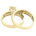 thumbnail image 4 of 10K Yellow Gold Diamond Trio Set Circle Bridal Set + Fluted Wedding Band 1 CT, 4 of 9