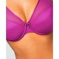 thumbnail image 2 of Women's Curvy Couture 1310 Sheer Mesh Plunge Push Up Underwire Bra (Cosmo Pink 40DD), 2 of 5
