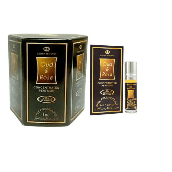Oud &amp; Rose -6ml (.2oz) Roll-on Perfume Oil by Al-Rehab (Box of 6)