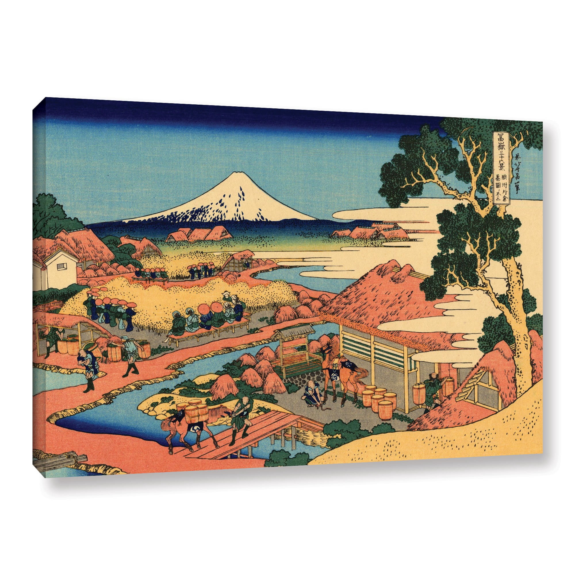 ArtWall Katsushika Hokusai "Tea Plantation in Suruga Province" Gallery-Wrapped Canvas
